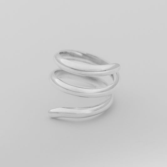 Anillo de plata doble Espiral